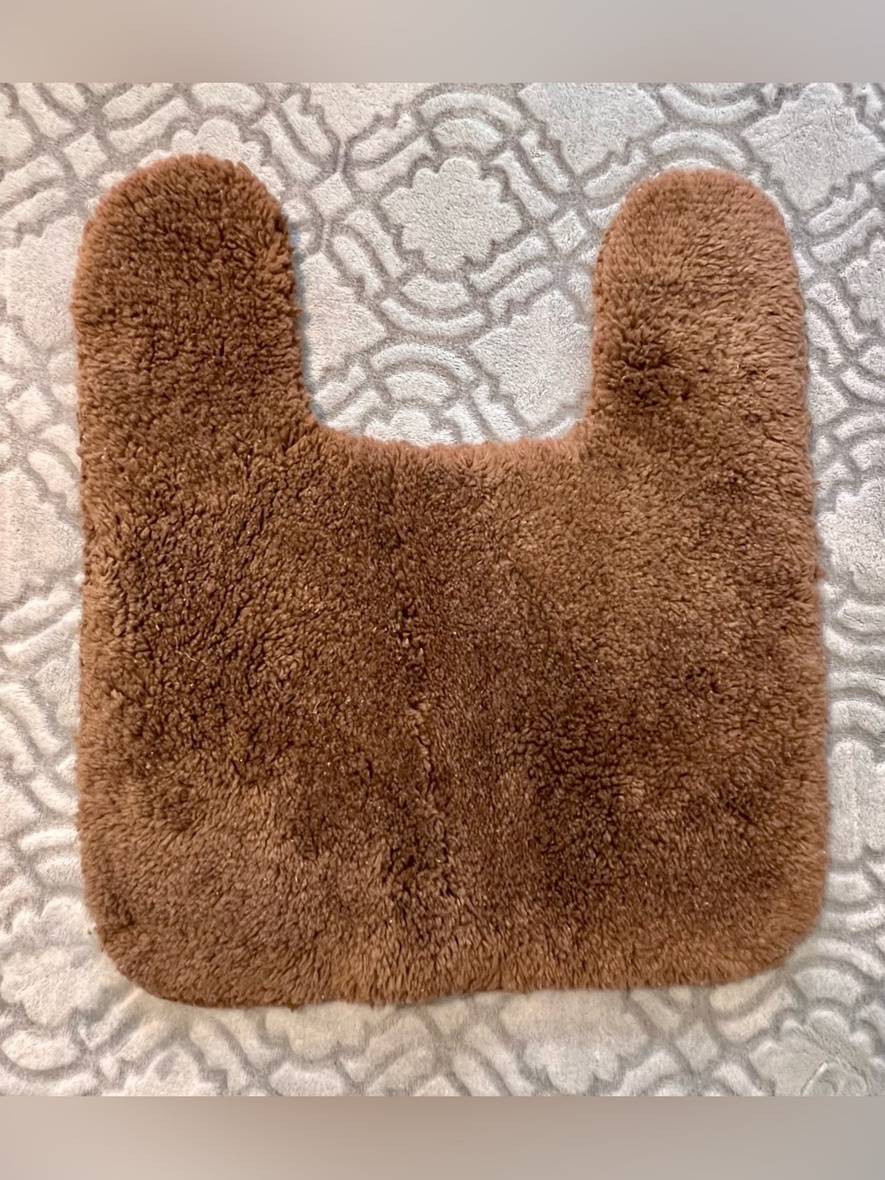 Brown Contour Toilet Rug Bath Mat 19x21 Plush Bathroom Rug